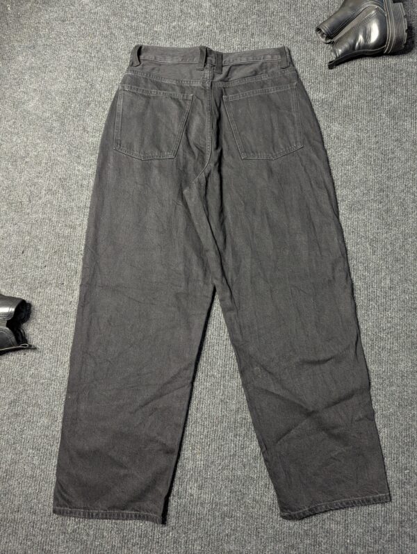 Black - Solid Baggy Jeans - Image 2