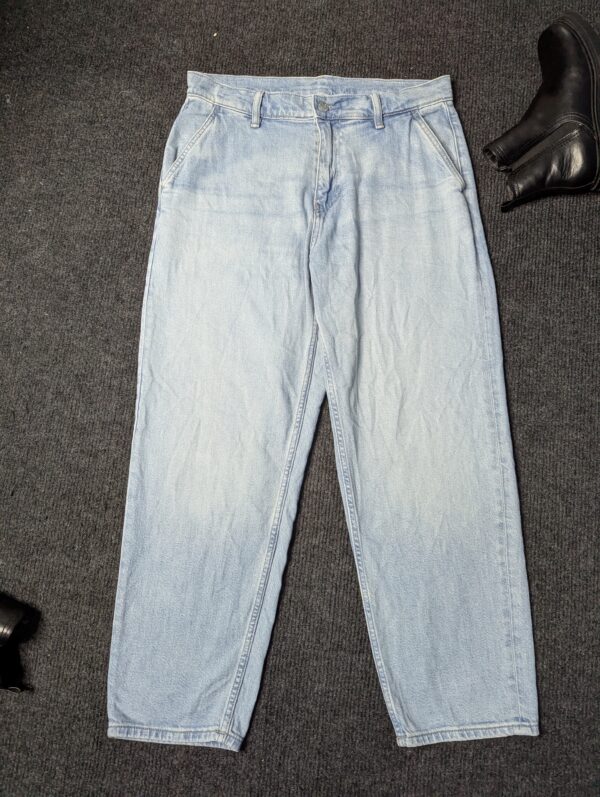Ocean Light Blue - Solid Baggy Jeans