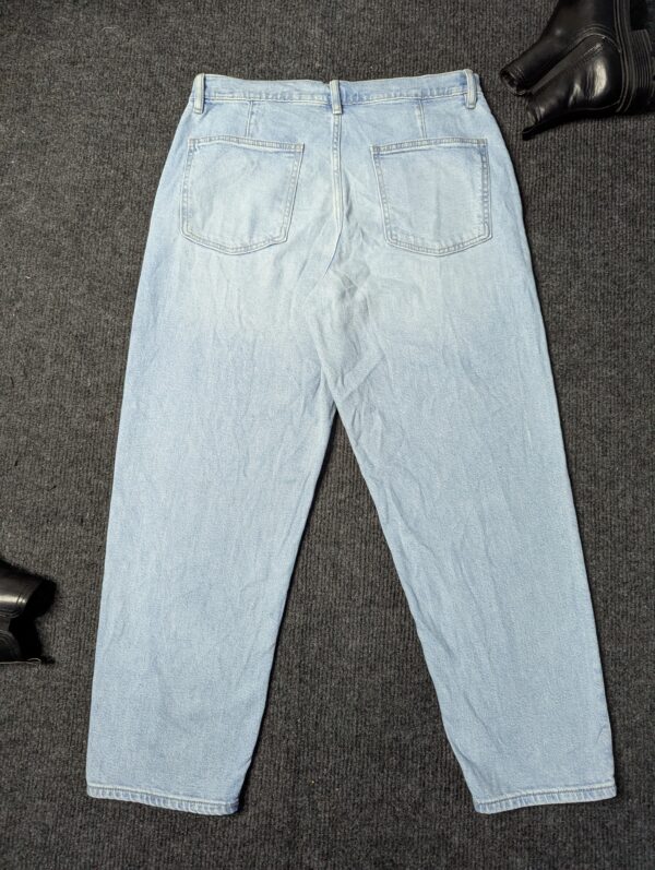 Ocean Light Blue - Solid Baggy Jeans - Image 3