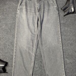 Ash Gray - Solid Baggy Jeans