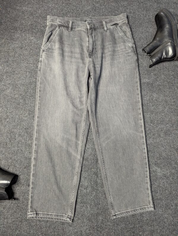 Ash Gray - Solid Baggy Jeans
